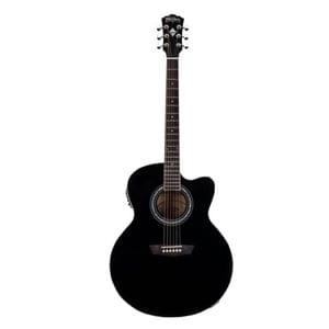 Washburn WJ5SCEB Black Knight Series Acoustic Electric Guitar