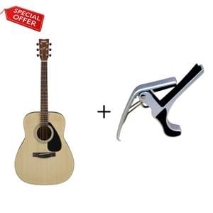 Yamaha F280 Natural Acoustic Guitar with Capo Combo Package
