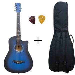 Belear I-280-CBL Couturier 38 Inch Blue Cutaway Acoustic Guitar With Bag and Picks