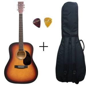 Belear K-610SSBM Vega 41 Inch Satin Sunburst Dreadnought Acoustic Guitar With Bag and Picks