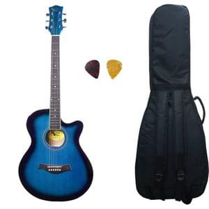 Swan7 40C Maven Series Spruce Wood Blue Glossy Acoustic Guitar With Bag and Picks