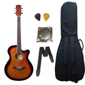 Swan7 40C Maven Series Spruce Wood Sunburst Glossy Acoustic Guitar With Bag,String,Strap,and Picks