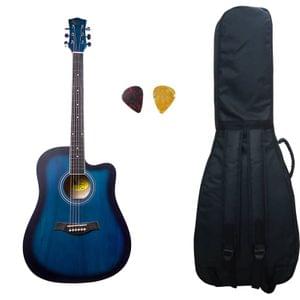 Swan7 41C Maven Series Spruce Wood Blue Matt Acoustic Guitar With Bag and Picks