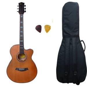 Swan7 40C Semi-Acoustic Guitar -Natural Matt Maven Series with Equalizer With Bag and Picks